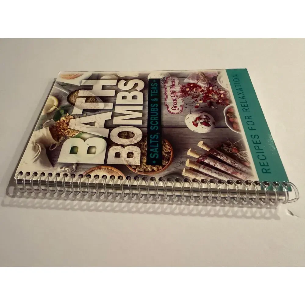 Bath Bombs Salts Scrubs & Teas Spiral Bound Recipe Book DIY Gift